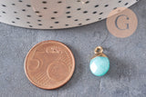 Pendentif goutte jade bleu,pendentif pierre,bijou pierre, jade bleu naturel,pendentif jade,14mm, x2 G0359