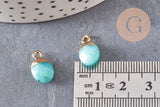 Pendentif goutte jade bleu,pendentif pierre,bijou pierre, jade bleu naturel,pendentif jade,14mm, x2 G0359