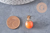 Pendentif goutte jade orange doré, fournitures créatives, pendentif pierre,jade naturel, jade jaune teinté,17-19mm, x1 G3367