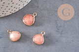 Pendentif goutte jade rose corail,pendentif bijoux, pendentif jade,pendentif pierre,jade naturel, pendentif jade,18mm, x1 G5172