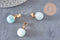 Pendentif goutte jade turquoise fer doré 17-19mm, x1 (G3366)