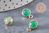 Pendentif goutte jade vert doré facettes,pendentif pierre,bijou pierre,pendentif pierre,jade vert naturel,pendentif jade,14mm,x2 ,G1614