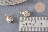 Pendentif goutte jaspe dalmatien,pendentif pierre, bijou pierre,pendentif pierre,jaspe naturel,pendentif jaspe,14mm,x 2-(G0151)