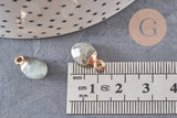 Pendentif goutte labradorite,pendentif pierre,bijou pierre,pendentif pierre, labradorite naturel,pendentif labradorite,14mm,x 2, (G0028)