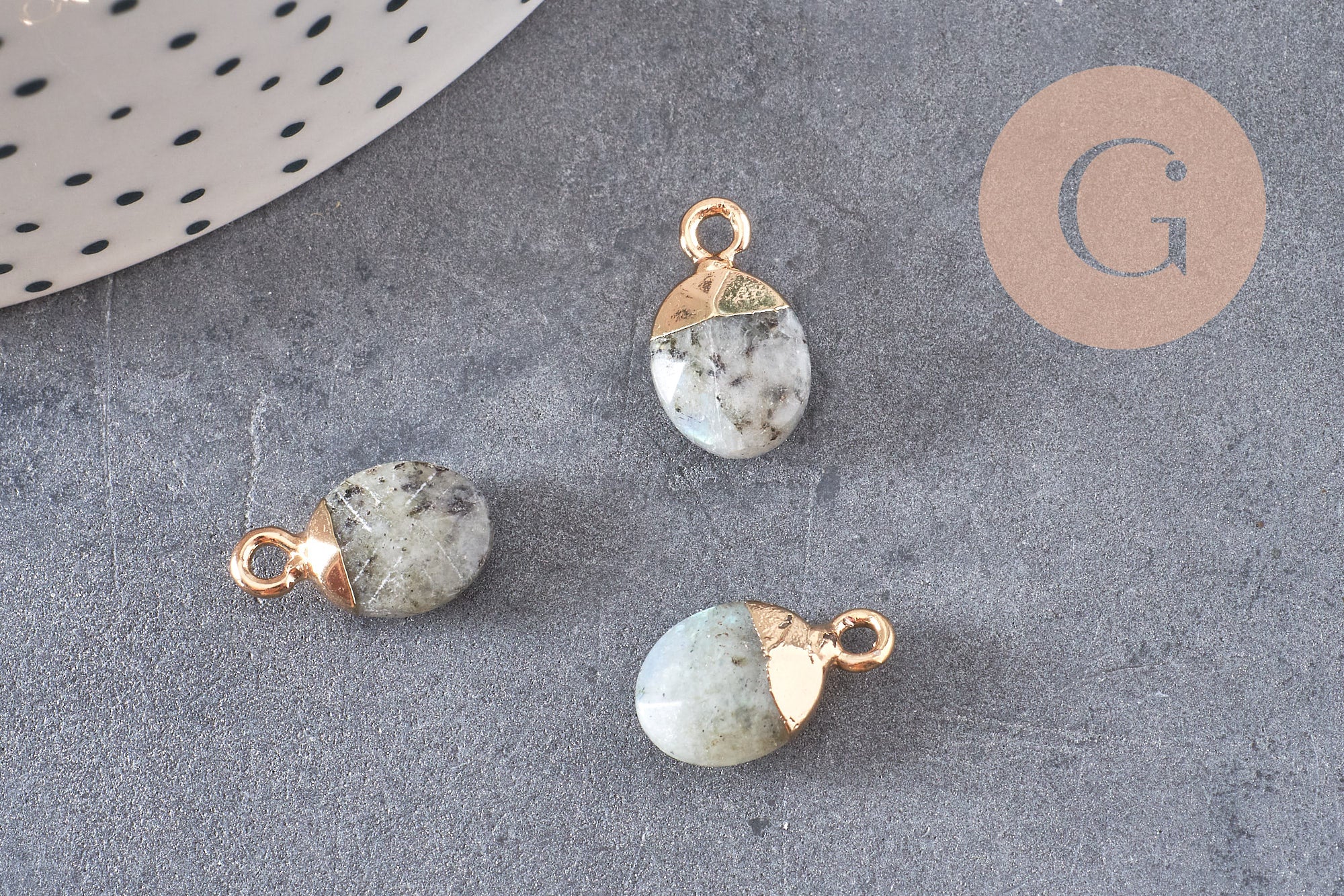 Pendentif goutte labradorite,pendentif pierre,bijou pierre,pendentif pierre, labradorite naturel,pendentif labradorite,14mm,x 2, (G0028)