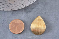 Pendentif goutte laiton doré brossé, breloques laiton brut ,pendentif bijoux,sans nickel, géométrique,28mm, x1 (G2877)