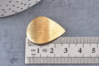 Pendentif goutte laiton doré brossé, breloques laiton brut ,pendentif bijoux,sans nickel, géométrique,28mm, x1 (G2877)