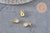 Pendentif goutte laiton doré zircon blanc 10mm,pendentif doré cristal, création bijoux x1 (G9673)