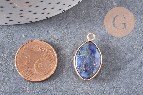 Pendentif goutte lapis lazuli naturel 25mm, x1 (G5212)