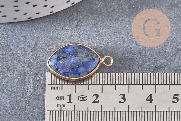 Pendentif goutte lapis lazuli naturel 25mm, x1 (G5212)