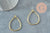 Pendentif goutte martelé laiton brut, breloque laiton brut,création bijoux,pendentif laiton brut,41.5mm, X2 (G3658)