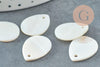 Pendentif goutte nacre blanche naturelle 20mm, x10 (G5134)