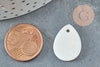 Pendentif goutte nacre blanche naturelle, perle goutte,nacre naturelle,coquillage blanc, 20mm, x10 G5134