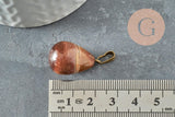 Pendentif goutte œil de tigre,pendentif pierre naturelle,oeil de tigre,création bijoux,23-24mm, x1 G4508