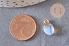 Pendentif goutte opalite fer doré 14mm, x2 (G0052)