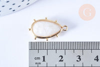 Pendentif goutte pierre de lune laiton doré 22.5mm,pendentif bijou pierre, pierre de lune naturelle, x1, G6649