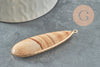 Pendentif goutte pierre howlite jaspe labradorite agate 58mm, x1 (G4032)