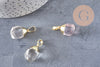 Pendentif goutte quartz cristal facetté doré, bijou pierre,pendentif cristal de roche naturel, pendentif pierre,bijoux pierre,19-21mm, x1, G5154