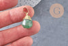 Pendentif goutte quartz fraise vert facetté doré, bijou pierre,pendentif pierre, quartz fraise naturel, bijoux pierre,19-21mm, x1 G4509