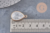 Pendentif goutte quartz, pendentif bijoux, pendentif quartz,pendentif pierre,quartz naturel, cristal de roche,23mm, x1 G0844