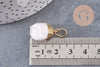 Pendentif goutte quartz rose naturel facetté laiton doré 19-21mm x1 (G3905)