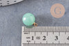 Pendentif goutte rond aventurine verte, support doré, création bijoux pierre naturelle, pendentif pierre naturelle, 14mm, x1, G4564