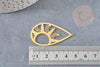 Pendentif goutte soleil acier 201 inoxydable dore 45mm ,breloque acier inoxydable doré, x1 G5689