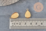 Teardrop pendant cabochon setting, IP gold plated 304 stainless steel 14x9mm, x1 (G11218)
