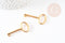 Pendentif grande clef laiton doré 16K 40mm, création de bijou doré clé pour cadenas d'amour, x1 (G5014)