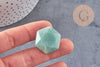 Pendentif hexagone aventurine, pendentif pierre, aventurine naturelle, 29mm x1 (G1444)