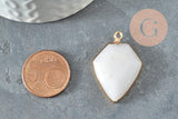 Pendentif hexagone jade blanc,Pendentif bijoux,pierre jade blanc,pierre naturelle,pendentif jade, jade naturel,30mm, x1 G1619