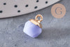Pendentif hexagone jade bleu 11mm,pendentif pierre jade naturel pour création bijoux, x2 G2192
