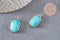 Pendentif hexagone jade naturel bleu turquoise laiton doré 25mm, x1 (G1166)