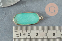 Pendentif hexagone jade naturel vert 37mm,Pendentif bijoux, pendentif pierre,pendentif collier,pierre naturelle x1 G0857