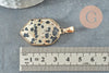 Pendentif hexagone jaspe dalmatien,pendentif pierre,jaspe naturel,pendentif jaspe,pendentif géométrique,30mm, x1 G1472