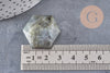 Pendentif hexagone labradorite, pendentif pierre, labradorite naturelle, 29mm, x1 (G1443)