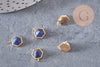 Pendentif hexagone lapis Lazulis,pendentif pierre, lapis naturel,pierre naturelle,9.5mm, x2 (G0860)