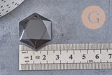 Pendentif hexagone obsidienne,pendentif pierre, obsidienne naturelle, 29mm x1 (G1483)