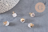Pendentif hexagone quartz ,pendentif pierre cristal de roche naturel,pendentif quartz ,11mm, x1 G7866