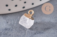 Pendentif hexagone quartz ,pendentif pierre cristal de roche naturel,pendentif quartz ,11mm, x1 G7866