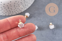 Pendentif hexagone quartz ,pendentif pierre cristal de roche naturel,pendentif quartz ,11mm, x1 G7866