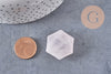 Pendentif hexagone quartz rose naturelle 45mm, x1 (G1975)