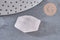 Pendentif hexagone quartz rose naturelle 45mm, x1 (G1975)