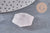 Pendentif hexagone quartz rose naturelle 45mm, x1 (G1975)