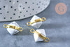 Pendentif howlite naturelle support laiton doré 20mm, bijou pendentif pierre naturelle x1 G6461