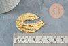 Pendentif laiton doré goutte évidée martelé, breloques laiton brut sans nickel pour création bijoux géométrique,42mm, X2 (G4679)