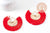 Pendentif large pompon fil rouge support doré,pendentif en fil sur support doré, 85-92mm, x 2 (G4534)