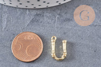 Pendentif lettre bambou zamac doré 18k 14-18mm, x1 (G4810)
