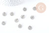 Pendentif lettre initiale acier 201 inoxydable platine sans nickel 12mm, x1 (G8969)