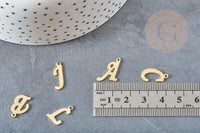 Pendentif lettre initiale acier inoxydable doré 13.5mm, x1 (G4301)